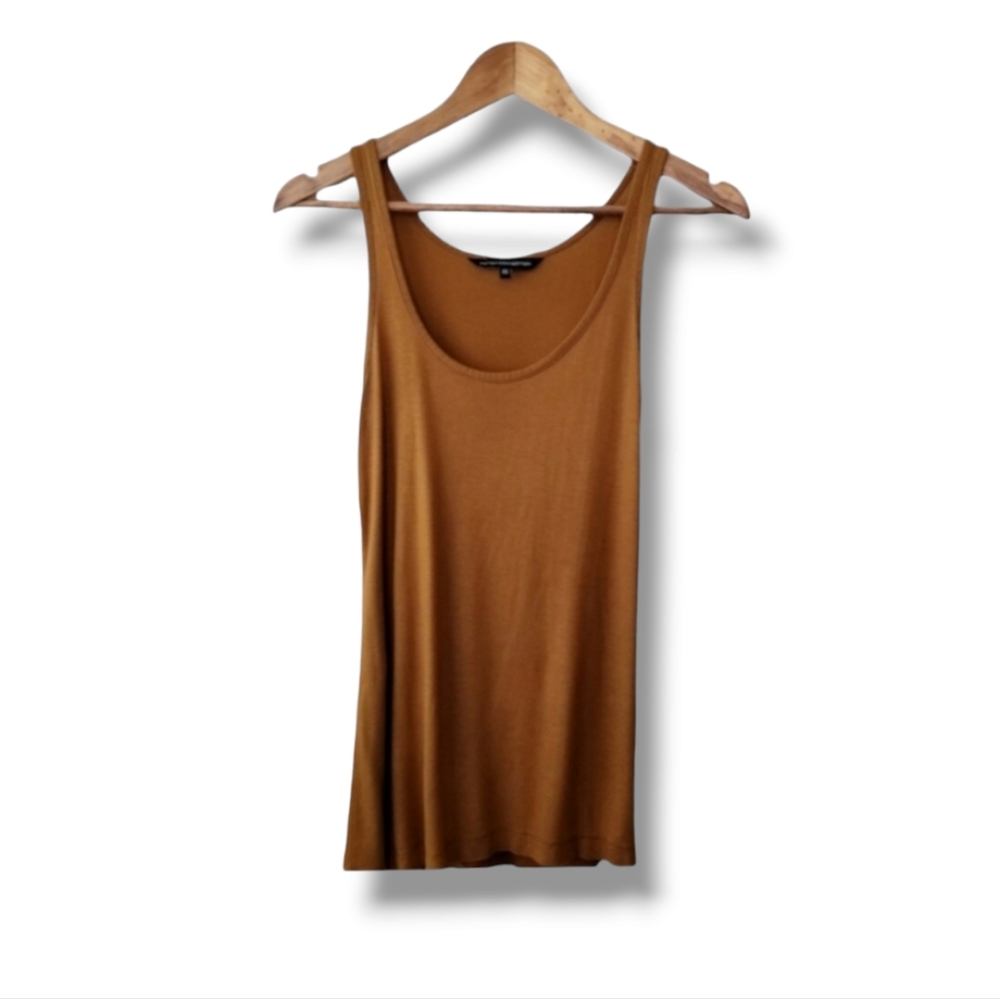 French Connection Longer Scoop Neckline Camel Color Tank Top | XS